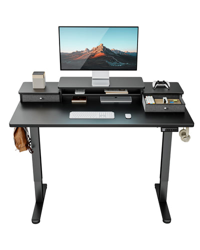 EGESD5B-1 Electric Standing Desk with Double Drawers-上双