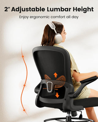 Ergonomic Office Drafting Chair with Flip-Up Armrests