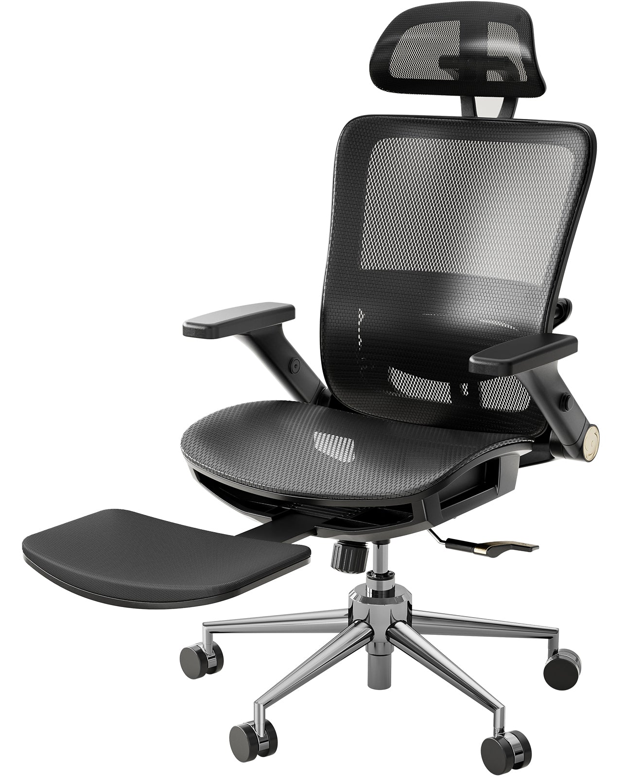 Ergonomic Office Chair With Foot Rest, Lumbar Support With Flip-Up